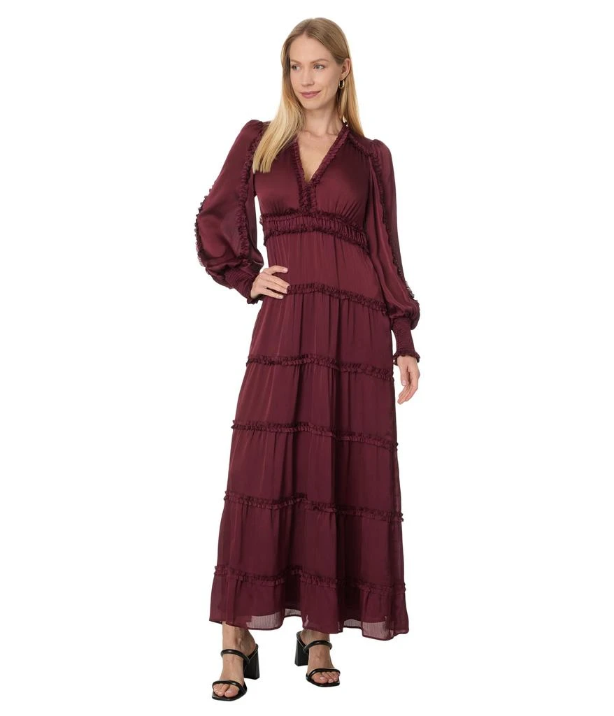 CeCe Plisse Ruffle Maxi Dress 1