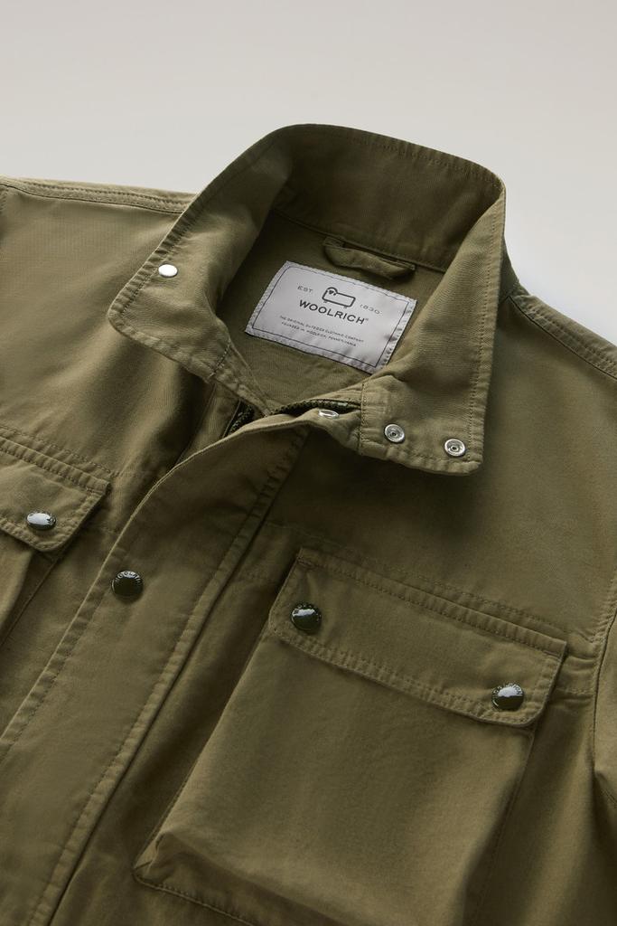 Woolrich Field Jacket in Cotton-Linen Blend - Men - Green