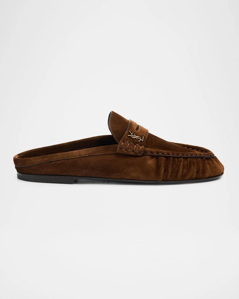 Yves Saint Laurent Le Loafer Suede Penny Loafer Mules