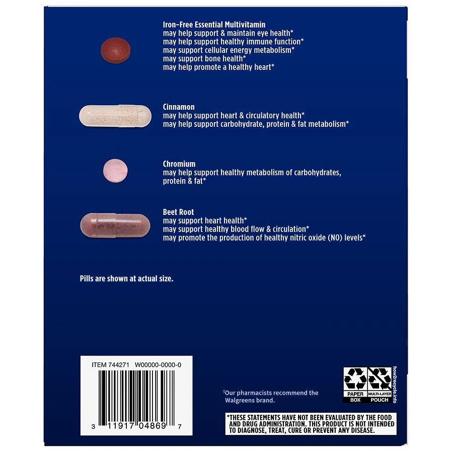 Walgreens Blood Sugar Support + Multivitamin Daily Vitamin Pack 6