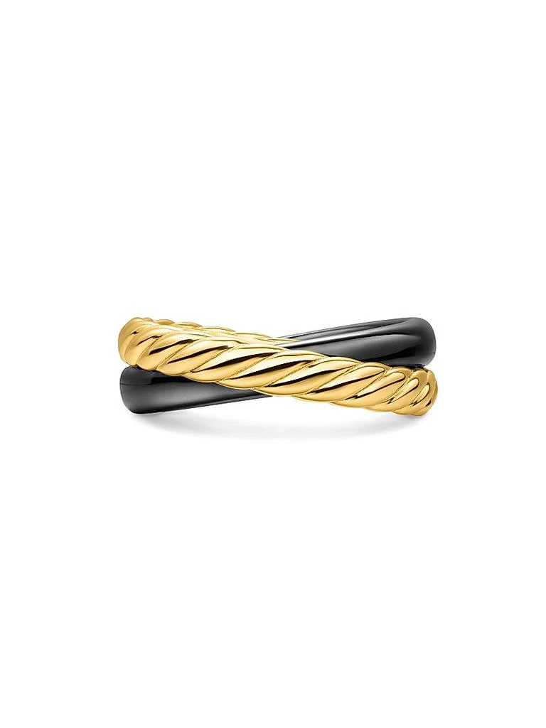 David Yurman Crossover Two Row Rotating Ring in 18K Yellow Gold 4