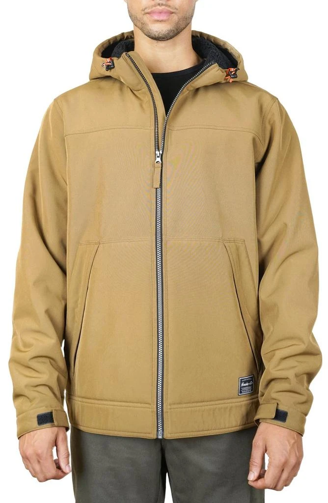 HAWKE & CO Water-Resistant Hooded Softshell Bonded Faux Shearling Lined Jacket 1