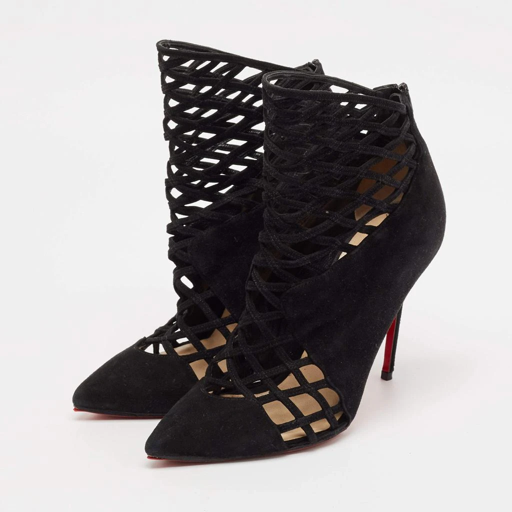 Christian Louboutin Christian Louboutin Black Suede Mrs Bouglione Ankle Length Boots Size 37 2