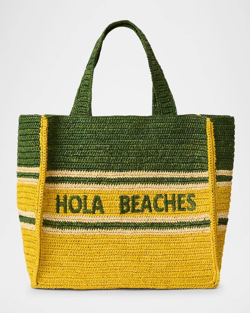 BTB Los Angeles Hola Beaches Straw Boxy Tote Bag 1