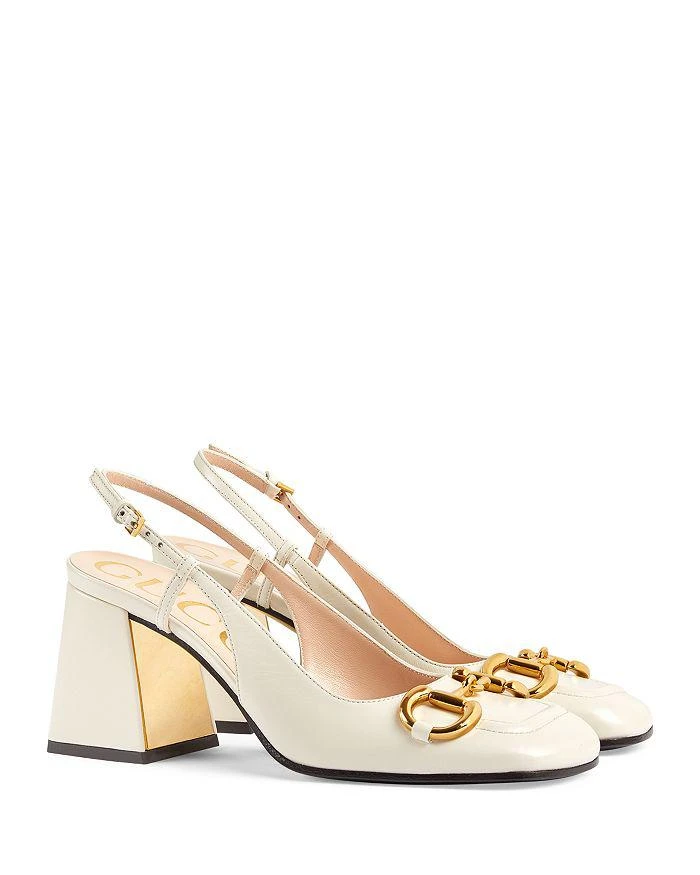 Gucci Women's Baby Mid-Heel Horsebit Slingback Pumps 8