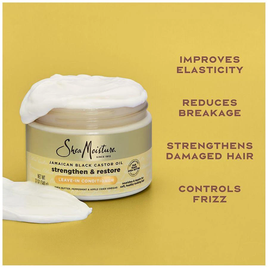 SheaMoisture Jamaican Black Castor Oil Strengthen & Restore Leave In Conditioner 100% Pure Jamaican Black Castor Oil 3