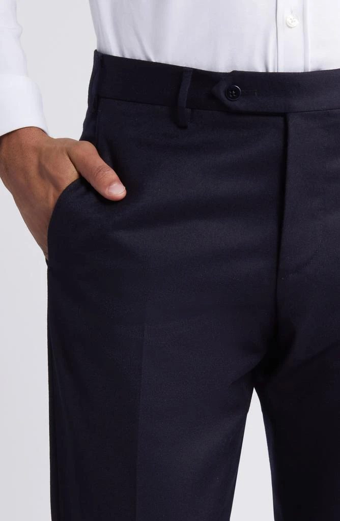 Zanella Parker Flat Front Stretch Wool Flannel Trousers 4