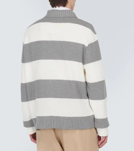 Thom Browne Striped cotton piqué polo sweater 4
