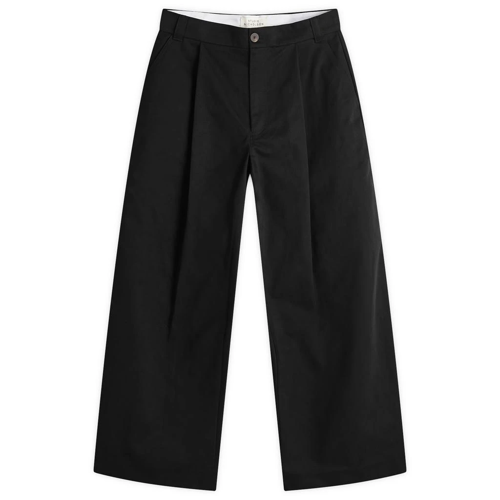 Studio Nicholson Studio Nicholson Sorte Deep Pleat Volume Twill Pant 1