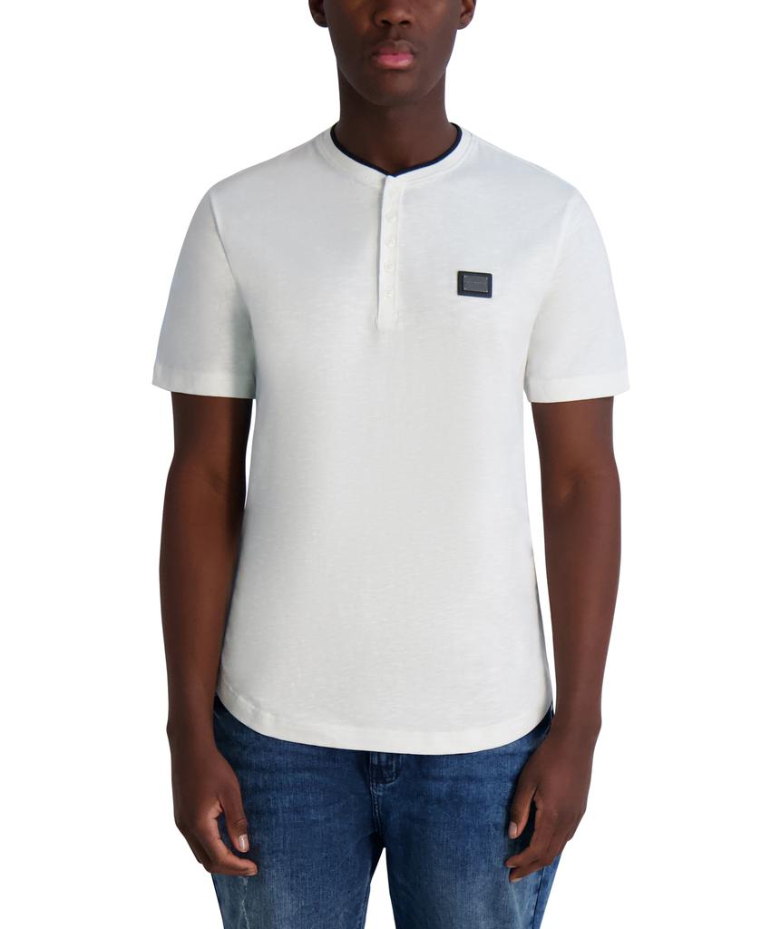 Karl Lagerfeld Paris KARL LOGO PLATE HENLEY TEE