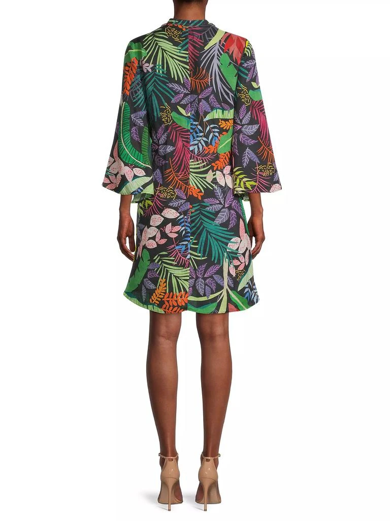 120% Lino Embellished Jungle-Print Linen Dress 5