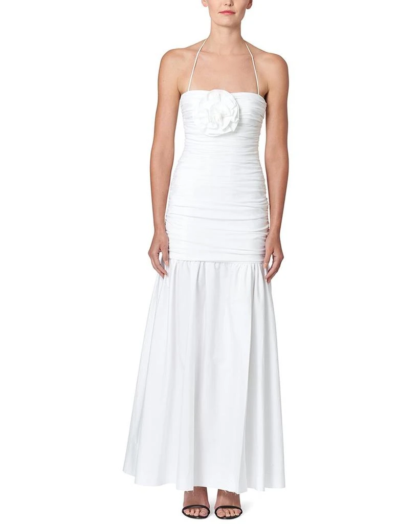Carolina Herrera Spaghetti Strap Gathered Bodice Drop-Waist Dress 1