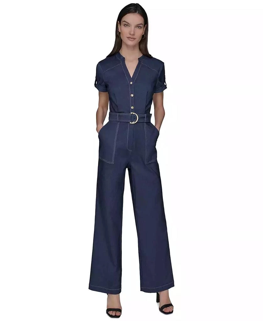 Karl Lagerfeld Paris Women's V-neck Denim Millennium Jumpsuit 1