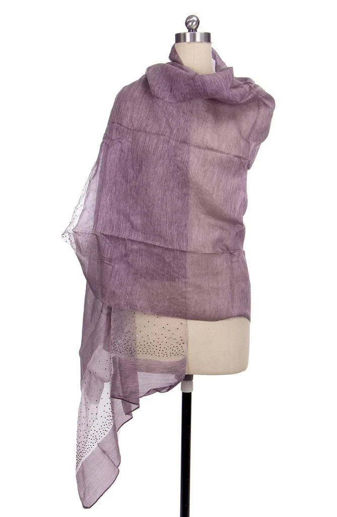 SAACHI Crystal Embellished Silk & Wool Scarf 3
