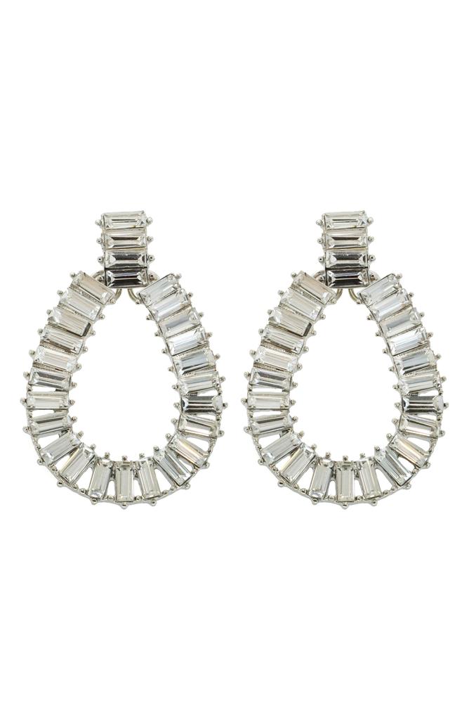 Panacea Baguette Crystal Teardrop Earrings