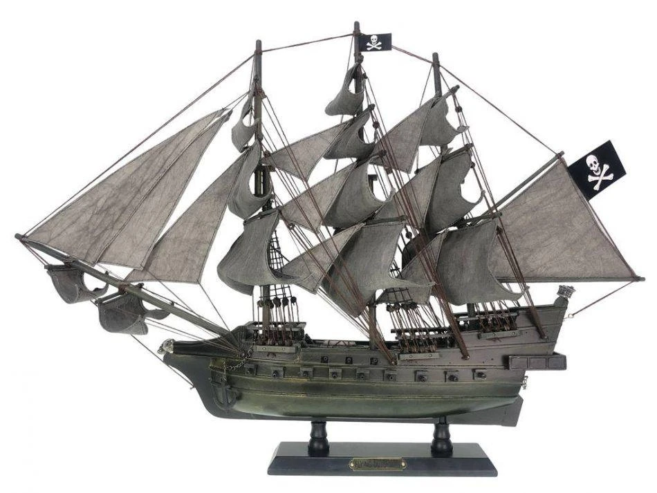 Handcrafted Cast Iron Wooden Flying Dutchman Limited Model Pirate Ship 26"