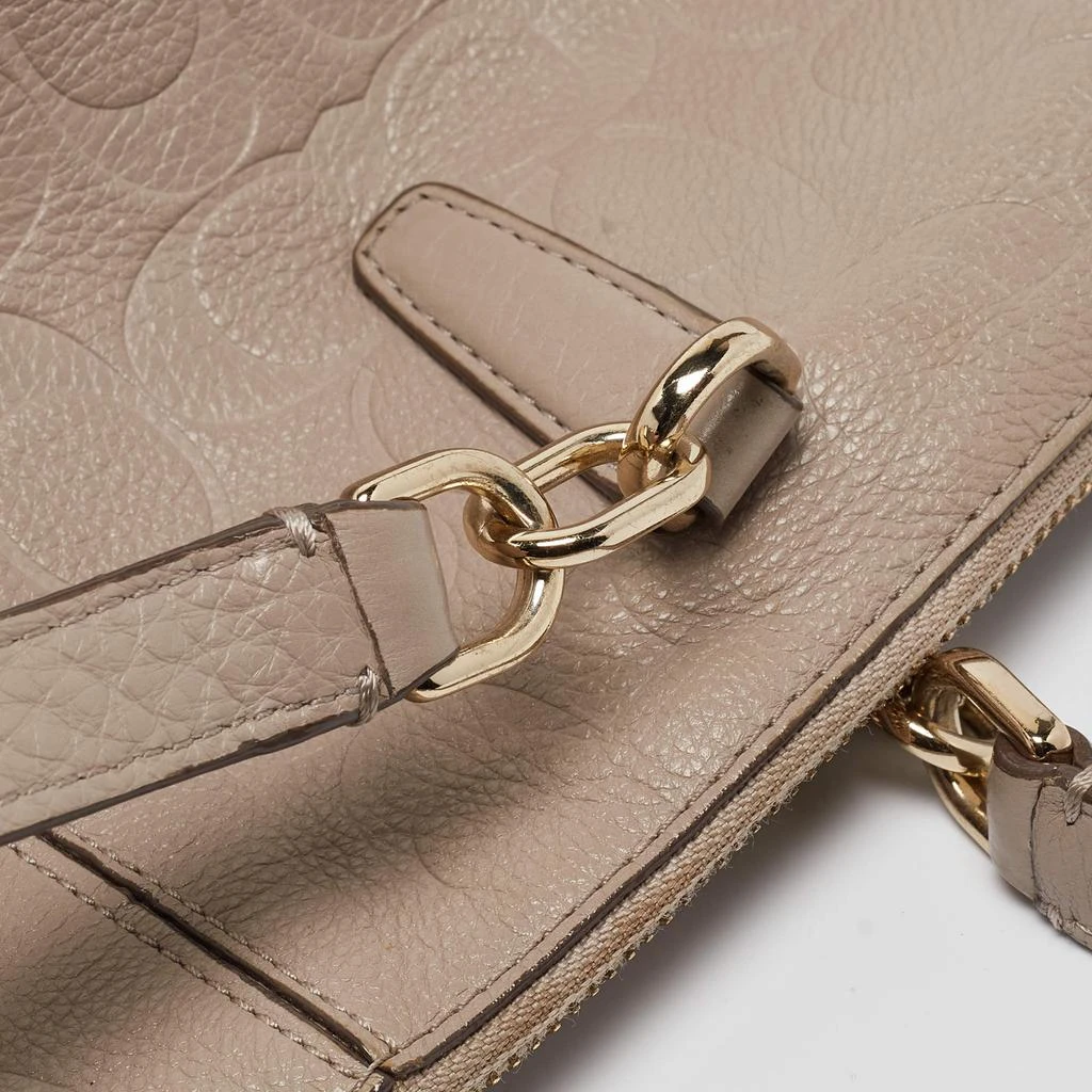 Coach Coach Beige Signature Embossed Leather Bleecker Zip Tote 13