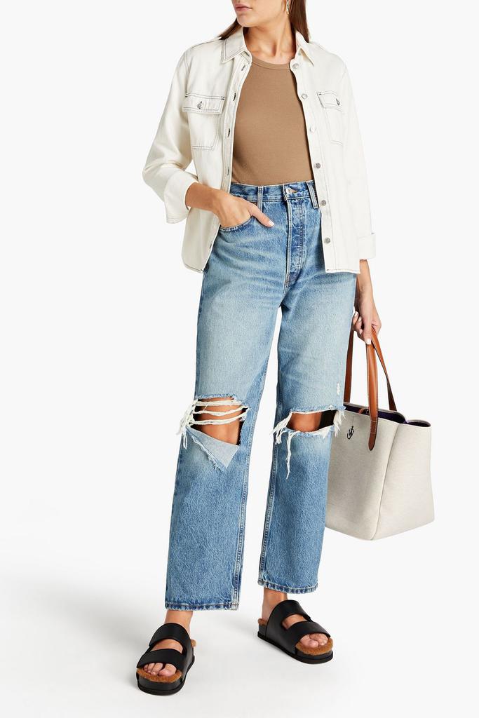 Re/Done 90s distressed high-rise straight-leg jeans