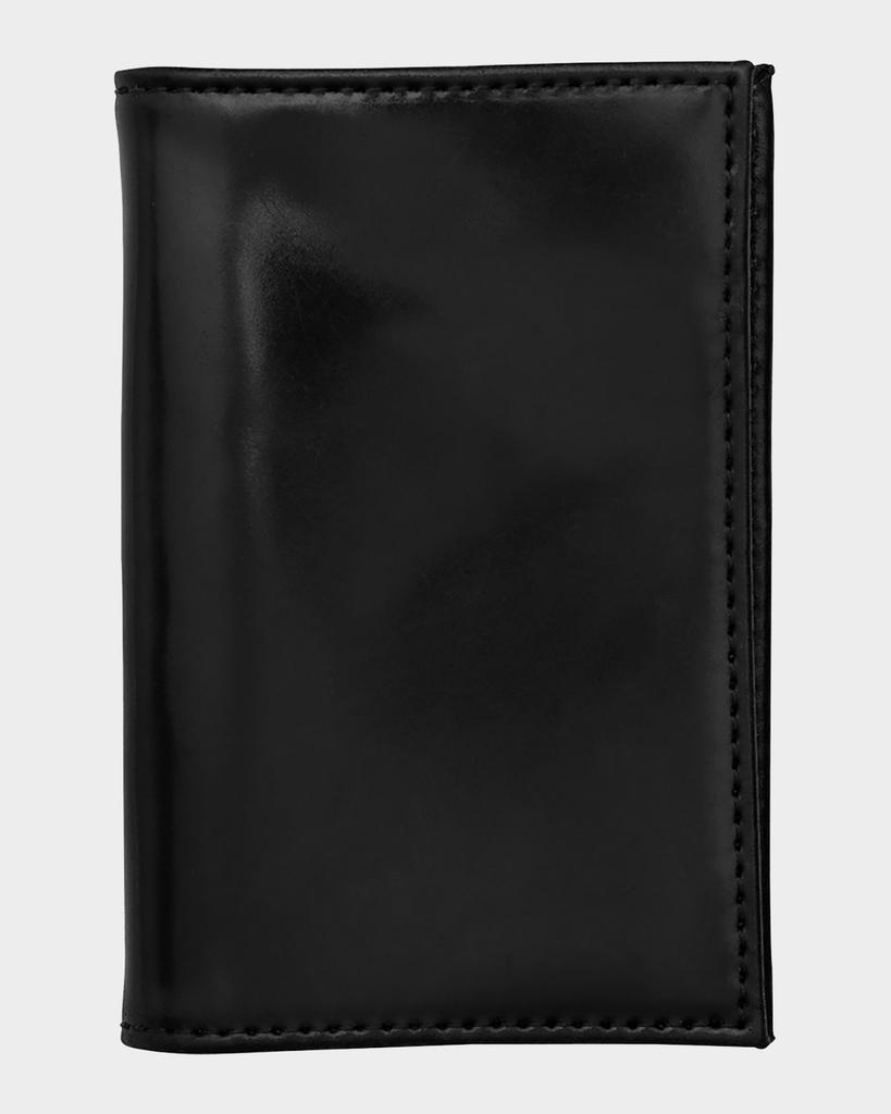 Abas Men's Cordovan Leather Vertical Bifold Card Case