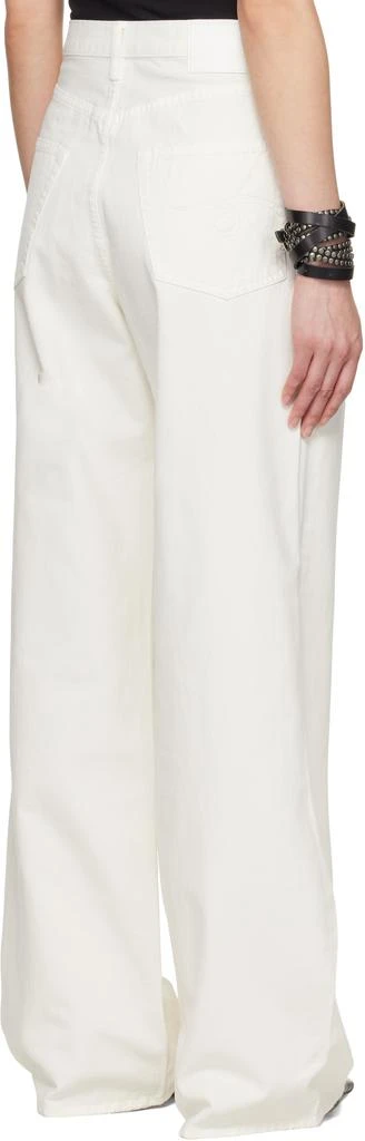R13 Off-White Damon Pleated Wide Leg Jeans 3