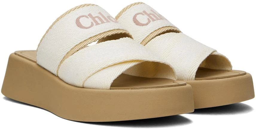 Chloé White Mila Slide Sandals 4