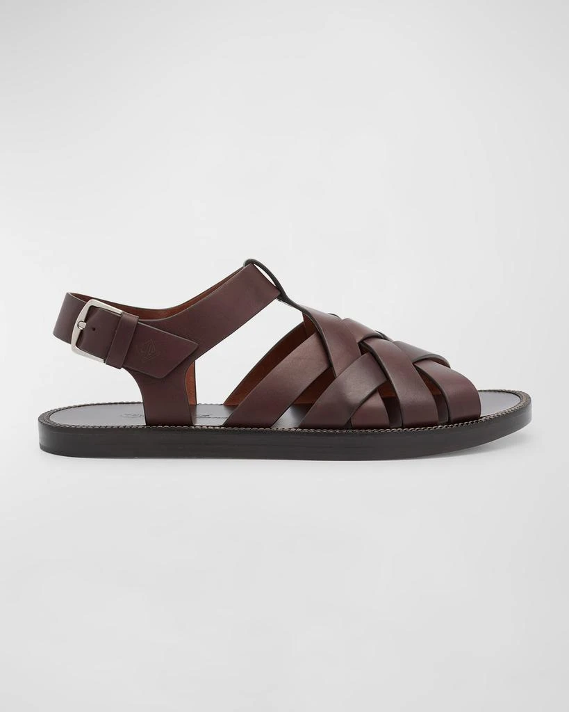 Loro Piana Men's Kumihimo Leather Sandals 1