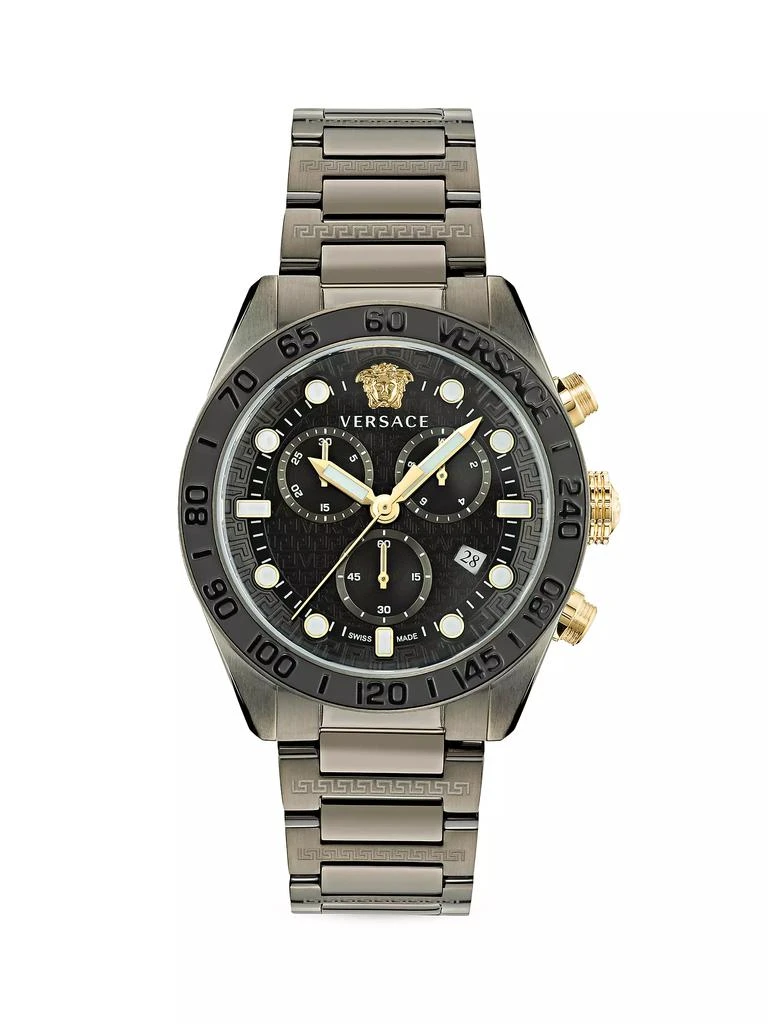 Versace Unisex Greca Dome Chrono Gunmetal Stainless Steel Watch 1