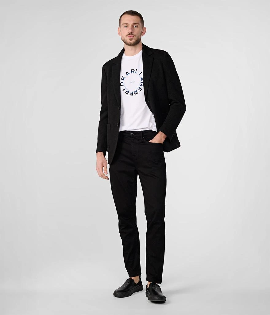 Karl Lagerfeld Paris MONOGRAM TEXTURED TWO-BUTTON BLAZER 4