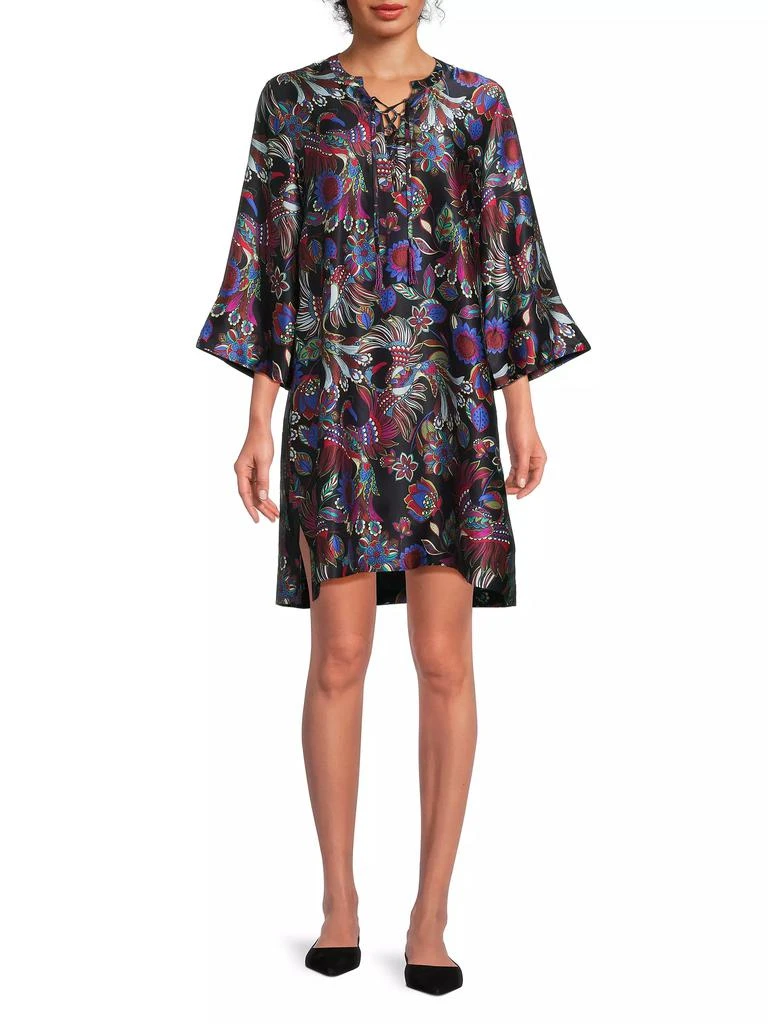 Johnny Was Avya Floral Silk Kimono-Style Dress 2