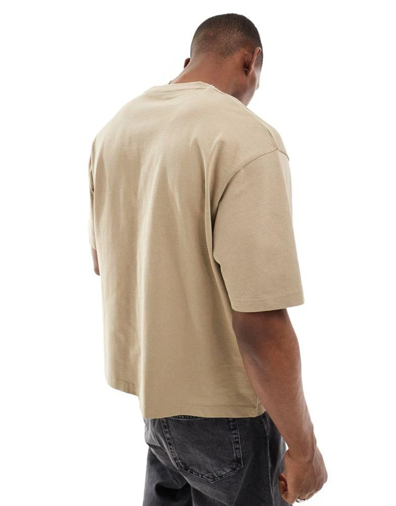 Pull&Bear Pull&Bear boxy t-shirt in beige 4