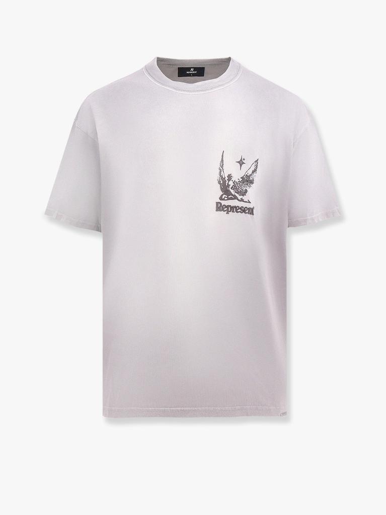 Represent Distressed cotton t-shirt with rubber print