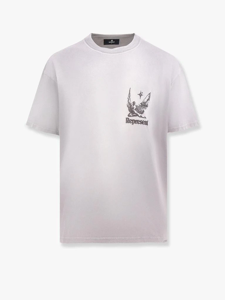 Represent Distressed cotton t-shirt with rubber print 1