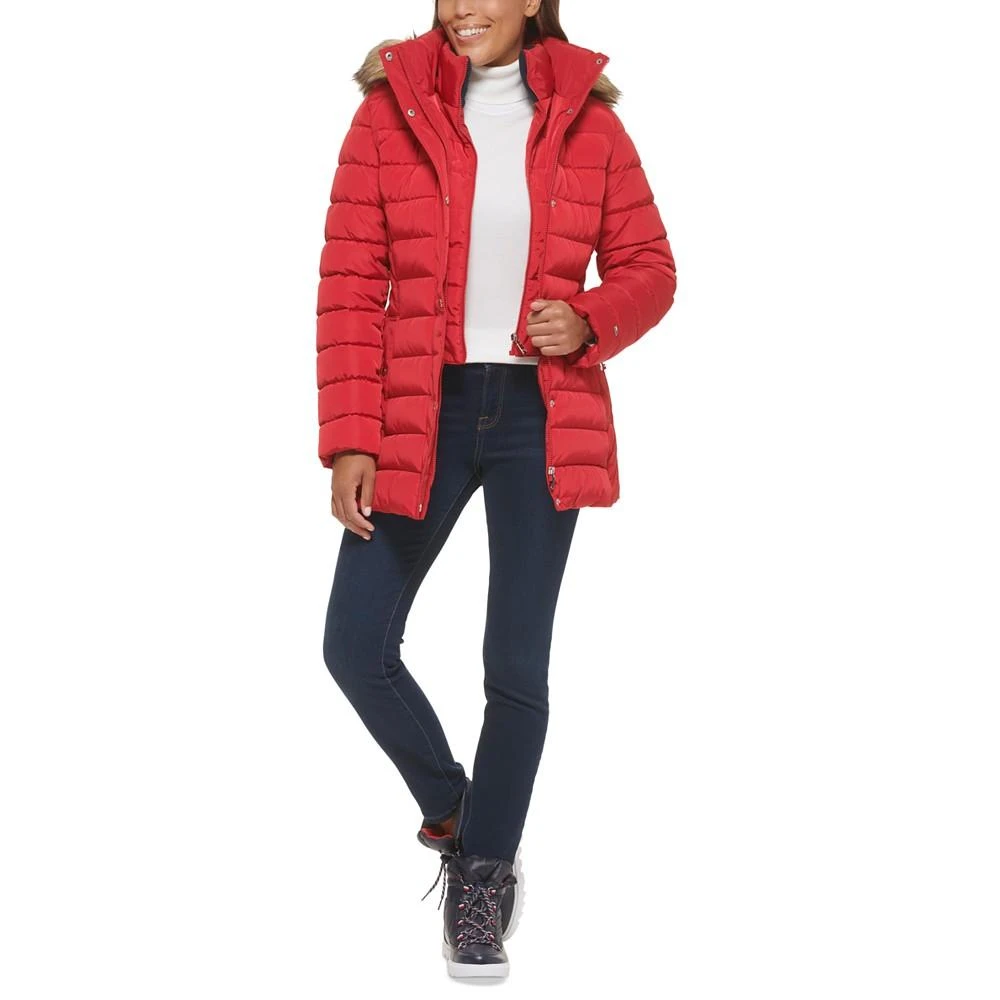 Tommy Hilfiger Women's Faux-Fur-Trim Hooded Puffer Coat, Created for Macy's 6