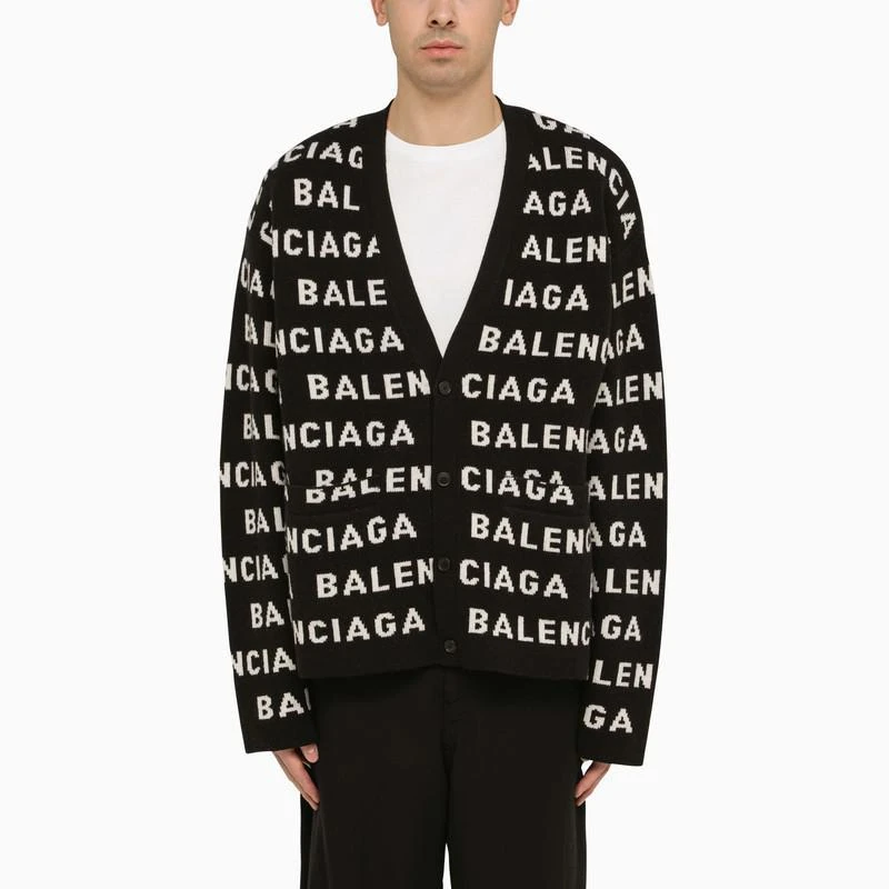 Balenciaga Balenciaga All Over And White Logo Cardigan 1