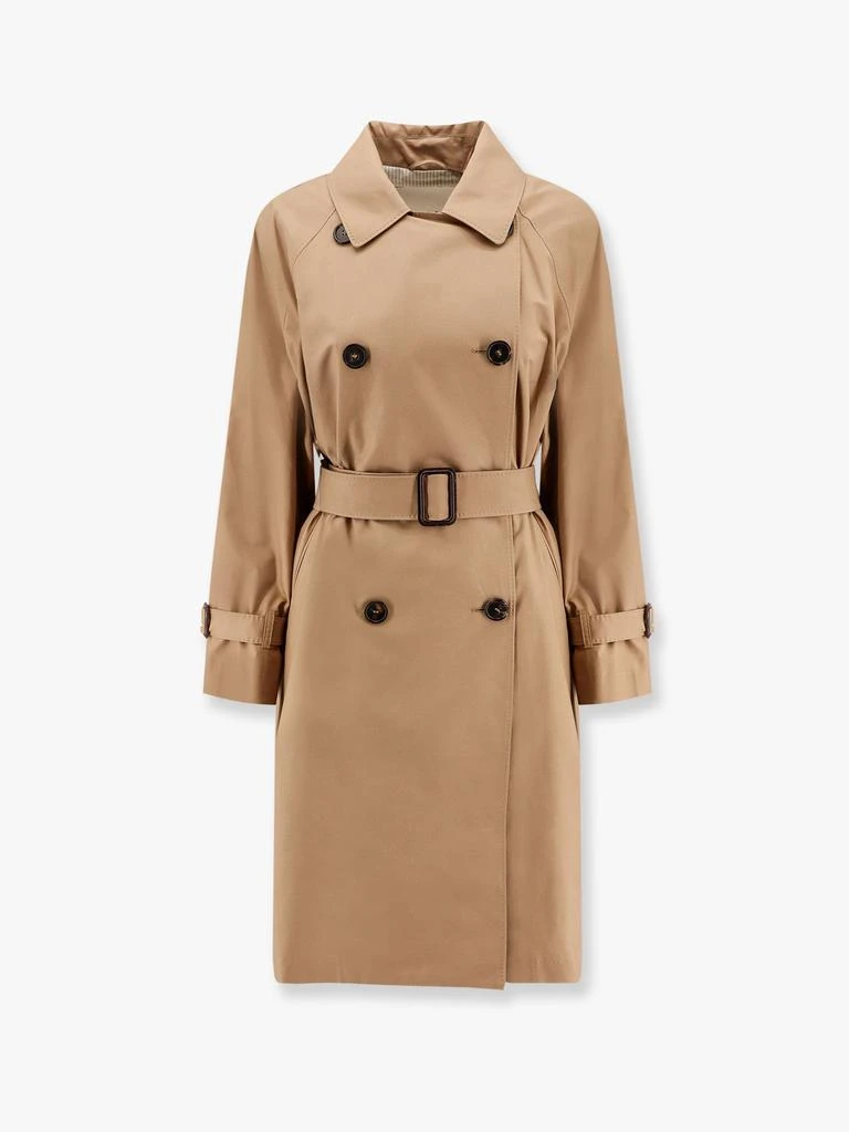 MAX MARA THE CUBE Cotton blend c trench with leather buckles 1