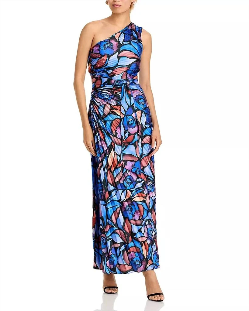 Milly Estelle Printed Evening Dress In Dream Rose 2