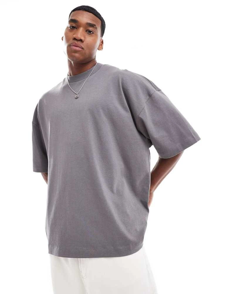 ASOS ASOS DESIGN extreme oversized t-shirt grey with skull back print 2