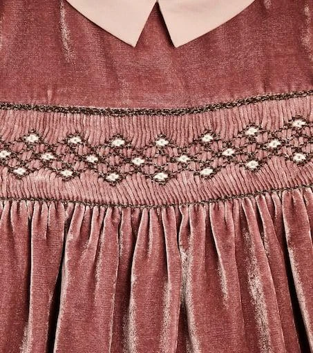Bonpoint Blossom embroidered velvet dress 3