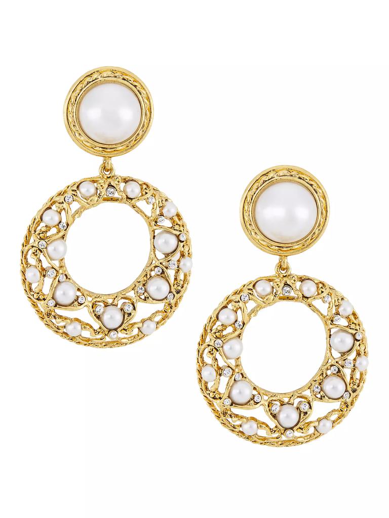 Kenneth Jay Lane 22K Gold-Plated & Faux Pearl Drop Earrings