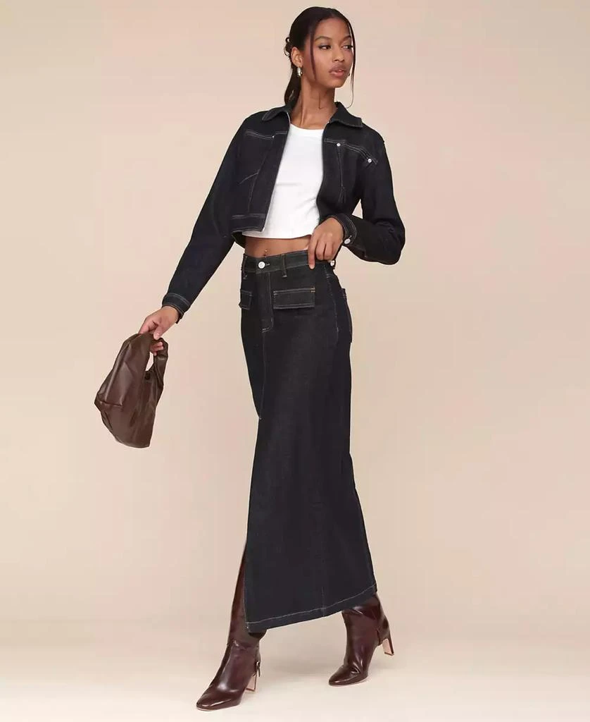 Avec Les Filles Women's Cropped Denim Jacket 8