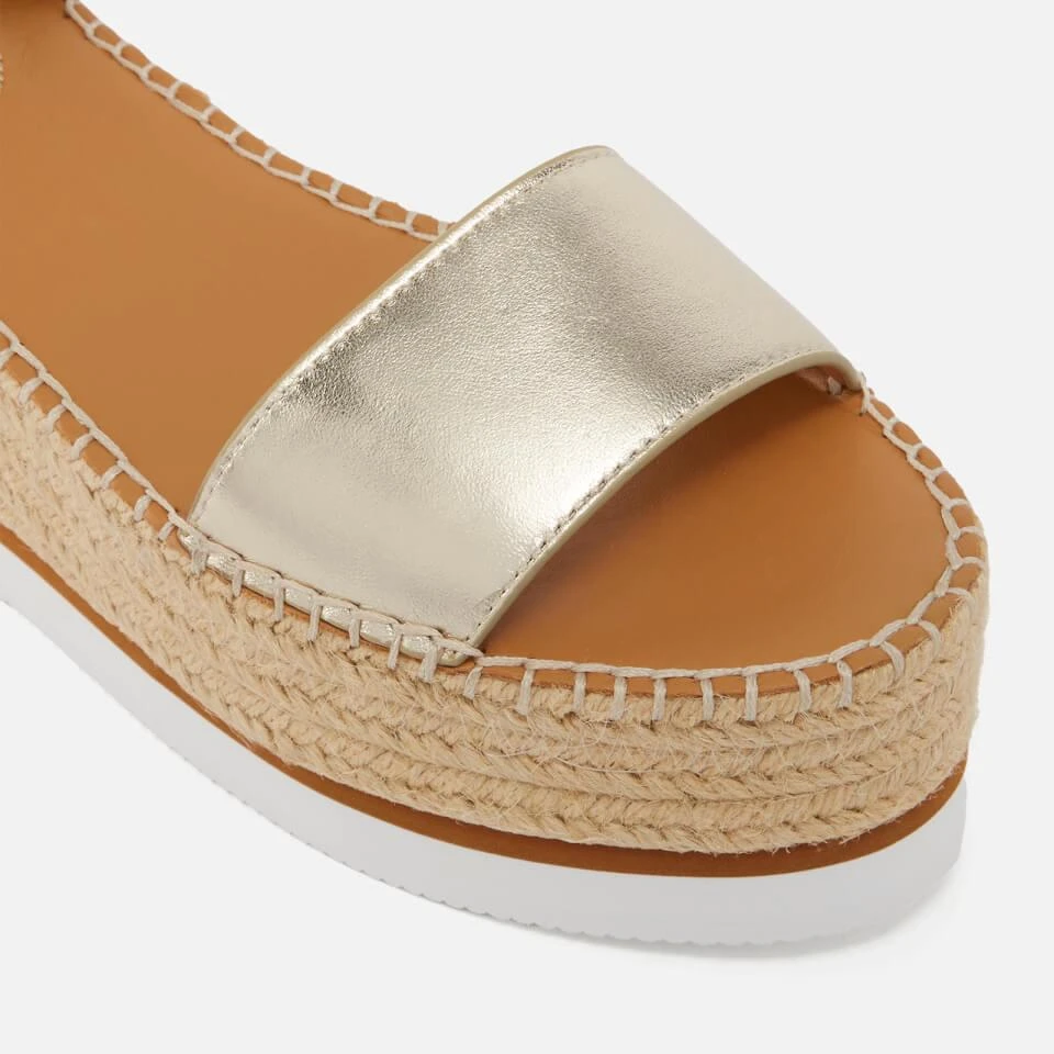 See by Chloé SEE BY CHLOÉ WOMEN'S GLYN LEATHER ESPADRILLE FLATFORM SANDALS 3