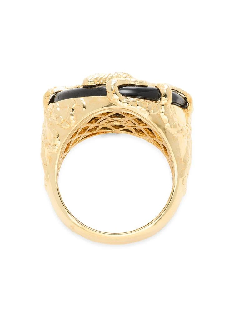 Effy 14K Yellow Goldplated Sterling Silver 
Onyx Snake Ring 3
