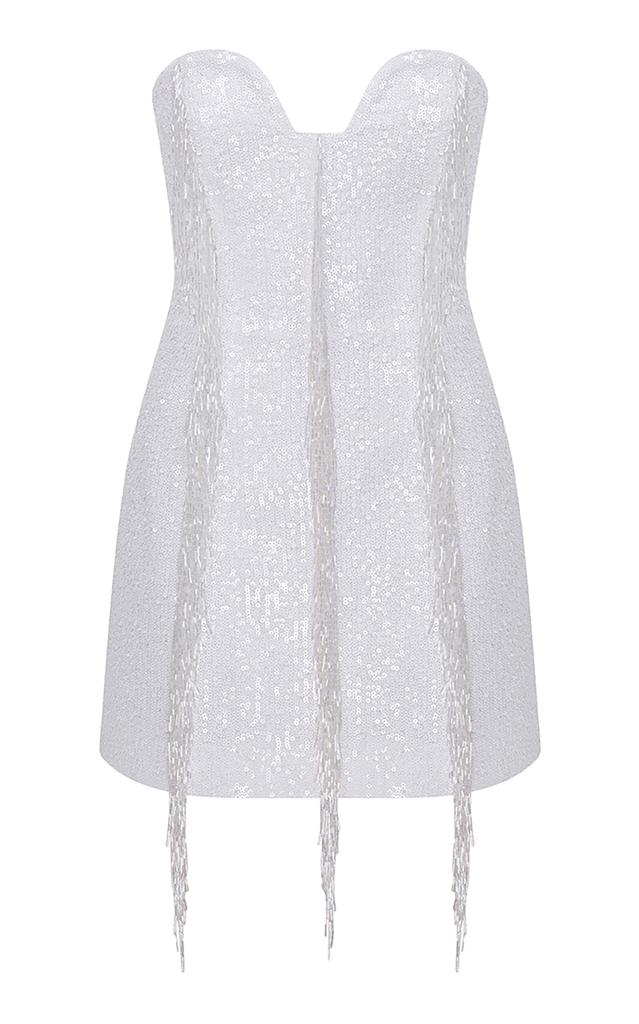 ILA ILA. - Elodie Beaded Fringed Mini Dress - White - EU 36 - Moda Operandi