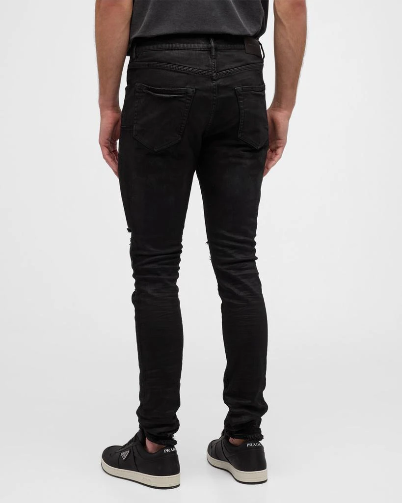 PURPLE Men's Oil Spill Skinny Jeans 4