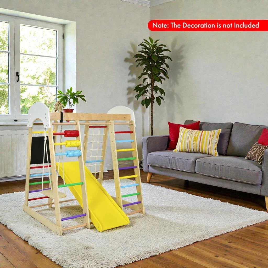 Hivvago 8-in-1 Kids’ Outdoor Climbing Set with Slide 
Swing 2