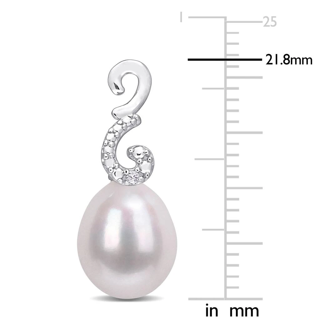 Mimi 
Max 8-8.5mm Cultured Freshwater Pearl Diamond Accent Peacock Earrings Sterling Silver 4