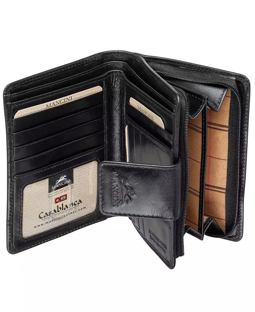 Mancini Leather Goods Men's Casablanca Collection Medium Clutch Wallet 4