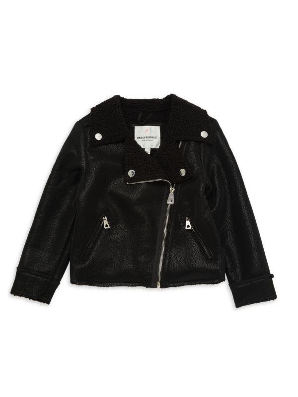 Urban Republic Girl's Faux Fur Lined Faux Leather Jacket