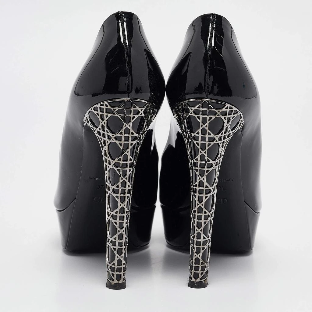 Dior Dior Black Patent Leather Miss Dior Peep Toe Pumps Size 37.5 5