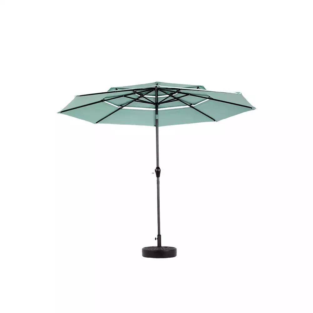 Streamdale Furniture Streamdale 10ft 3-Tier Auto-Tilt Outdoor Patio Umbrella (Light Green) 8